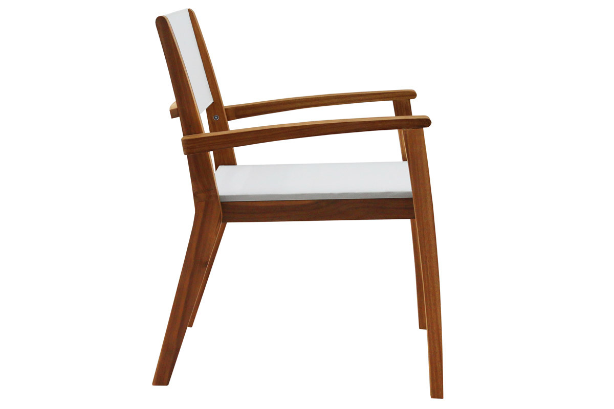 Set de 2 sillones de jardn blancos y de madera maciza ASTERA