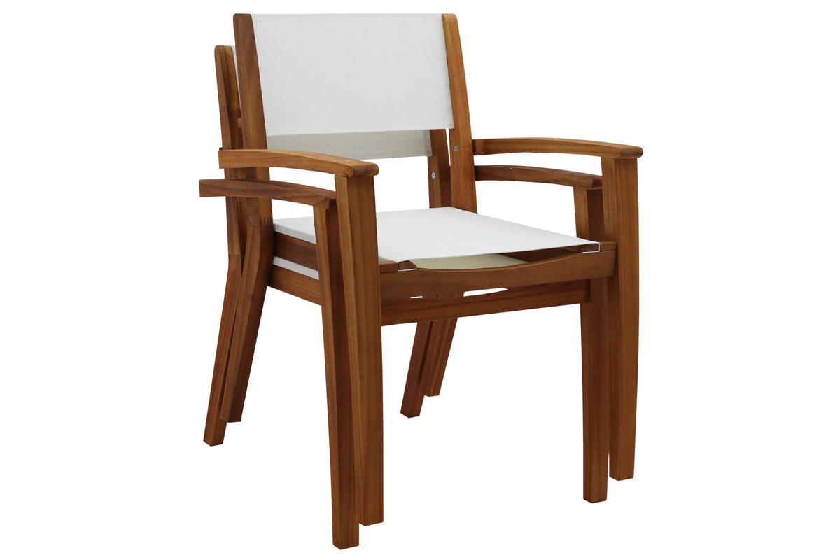 Set de 2 sillones de jardn blancos y de madera maciza ASTERA