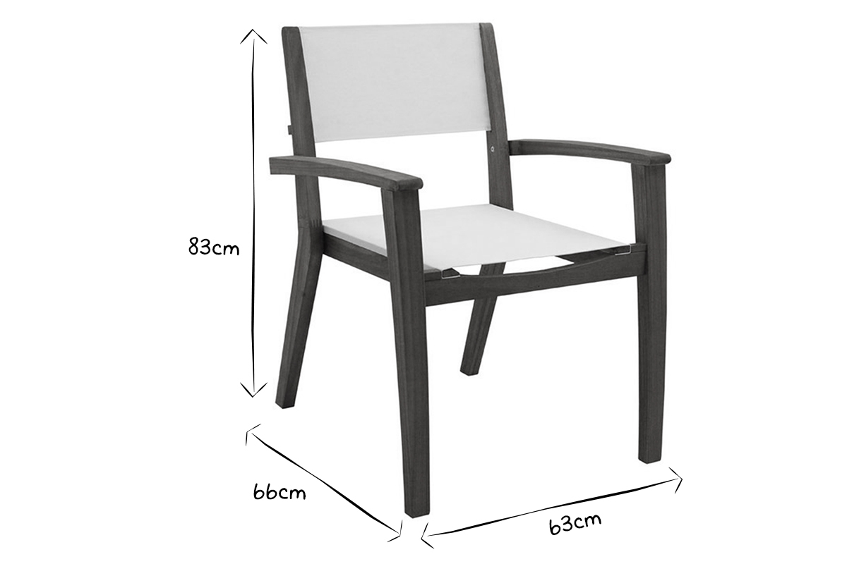 Set de 2 sillones de jardn blancos y de madera maciza ASTERA