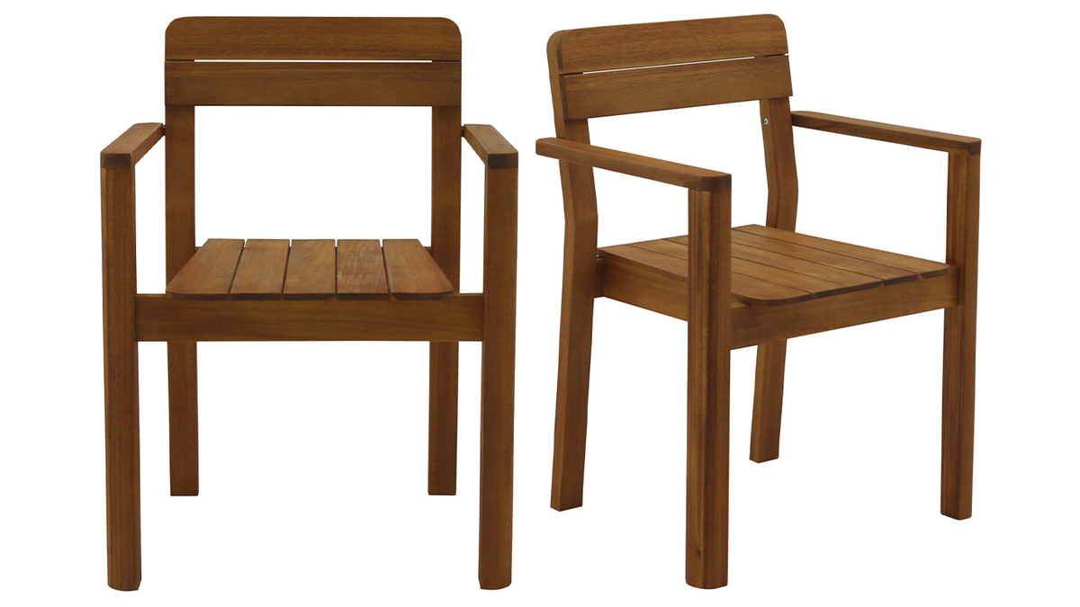 Set de 2 sillones de jardn de madera maciza AKIS