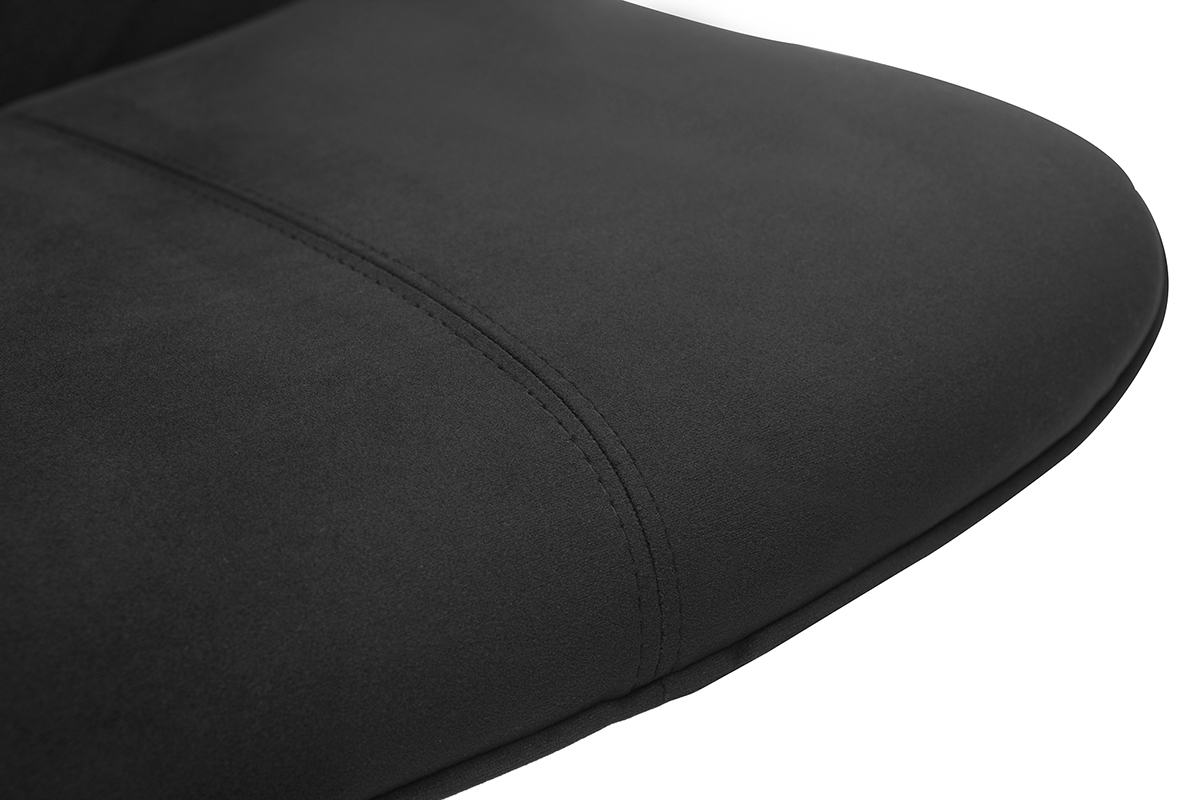 Set de 2 taburetes de cocina ajustables 360º negros de terciopelo y metal BOOST