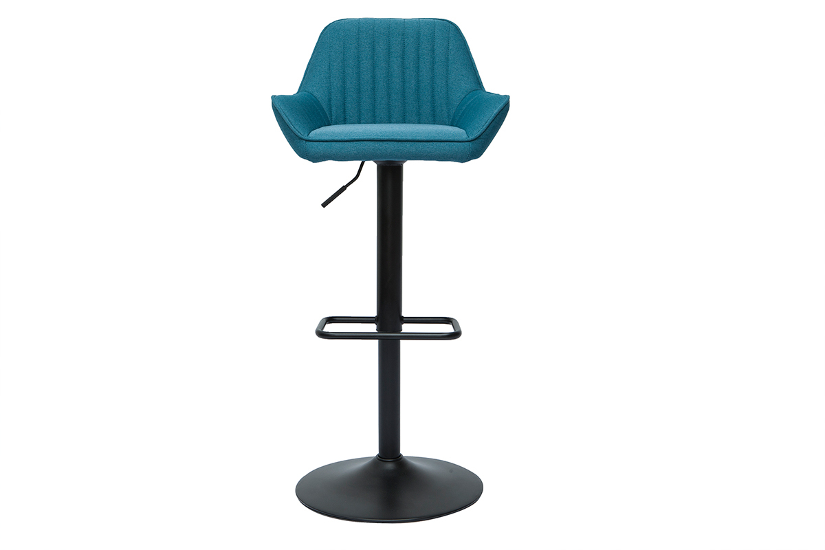 Set de 2taburetes de cocina ajustables de diseo de tejido azul petrleo RONNIE