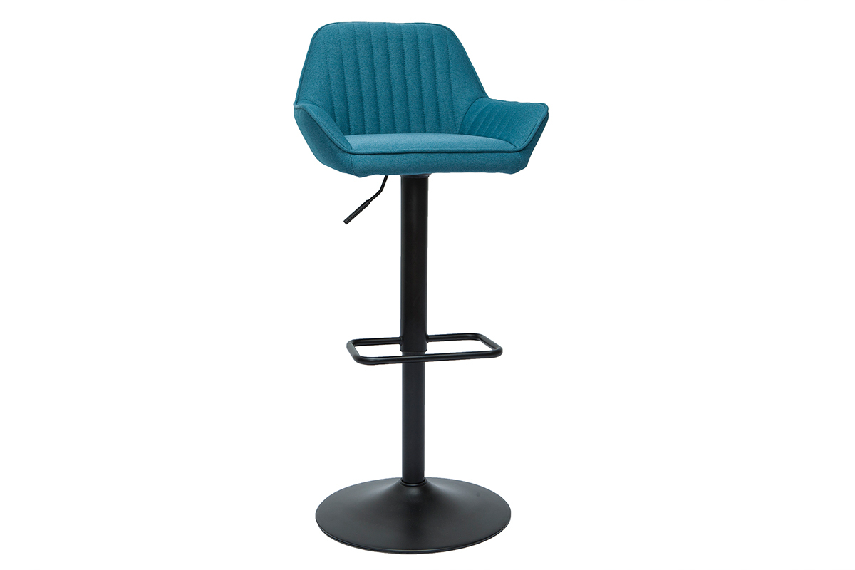 Set de 2taburetes de cocina ajustables de diseo de tejido azul petrleo RONNIE