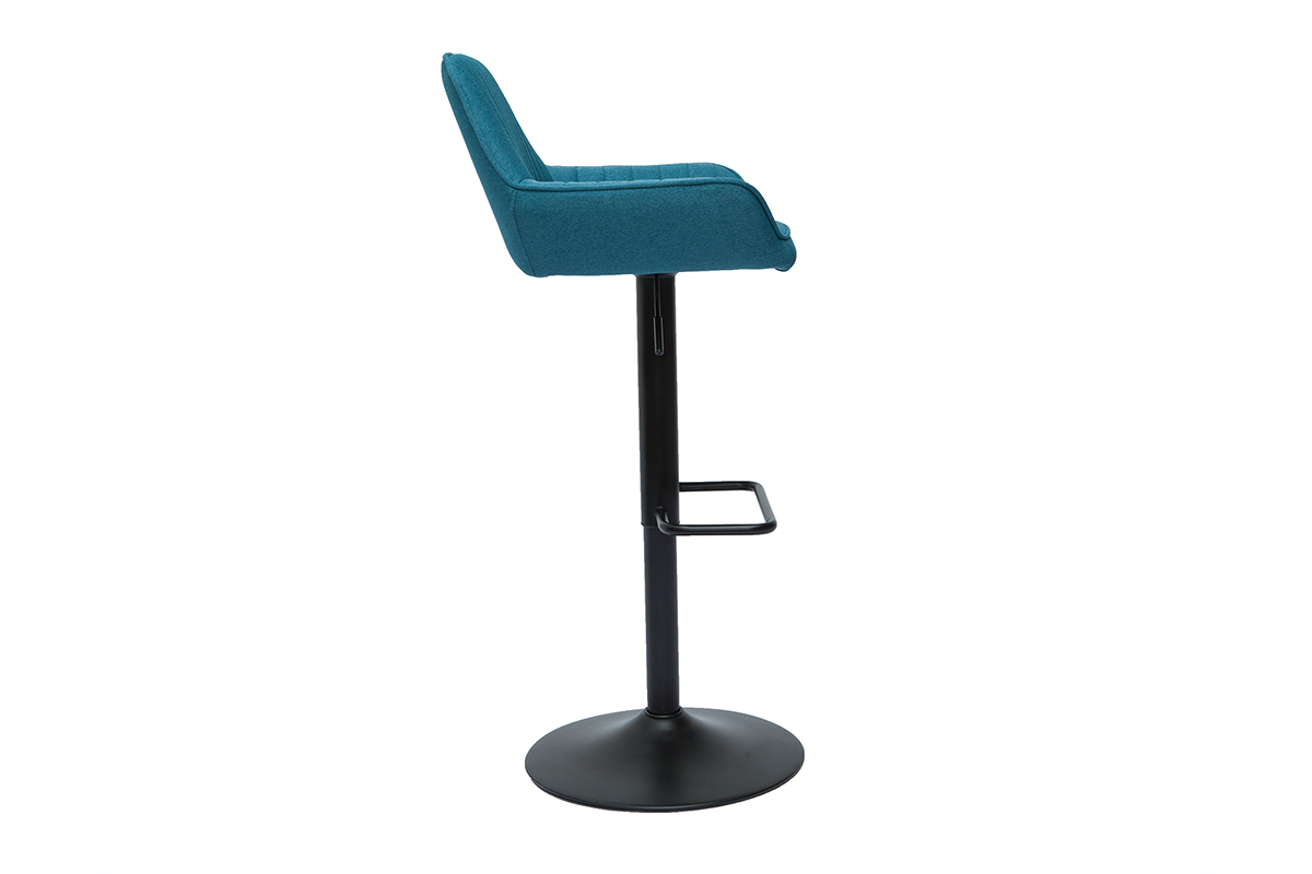 Set de 2taburetes de cocina ajustables de diseo de tejido azul petrleo RONNIE