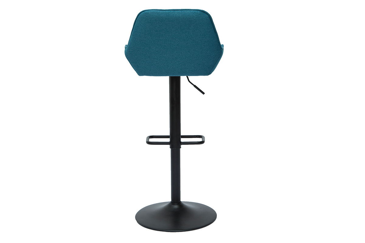 Set de 2taburetes de cocina ajustables de diseo de tejido azul petrleo RONNIE