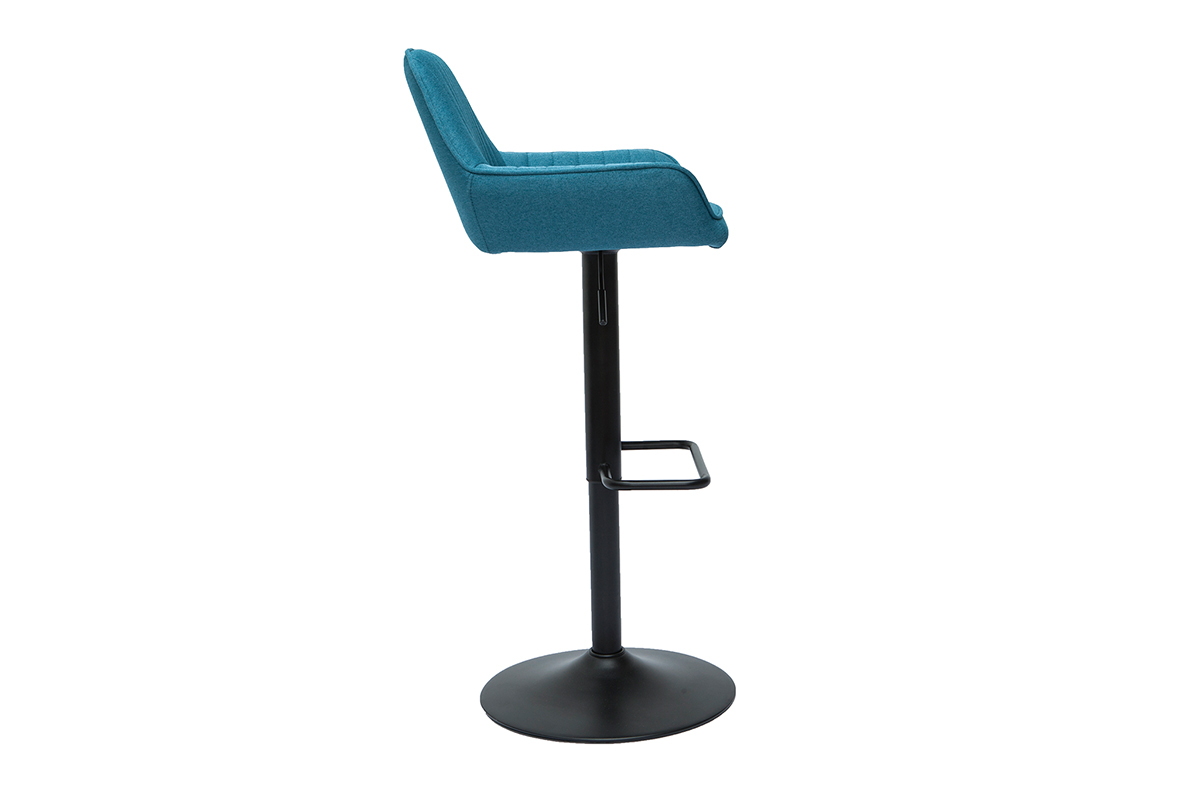 Set de 2taburetes de cocina ajustables de diseo de tejido azul petrleo RONNIE
