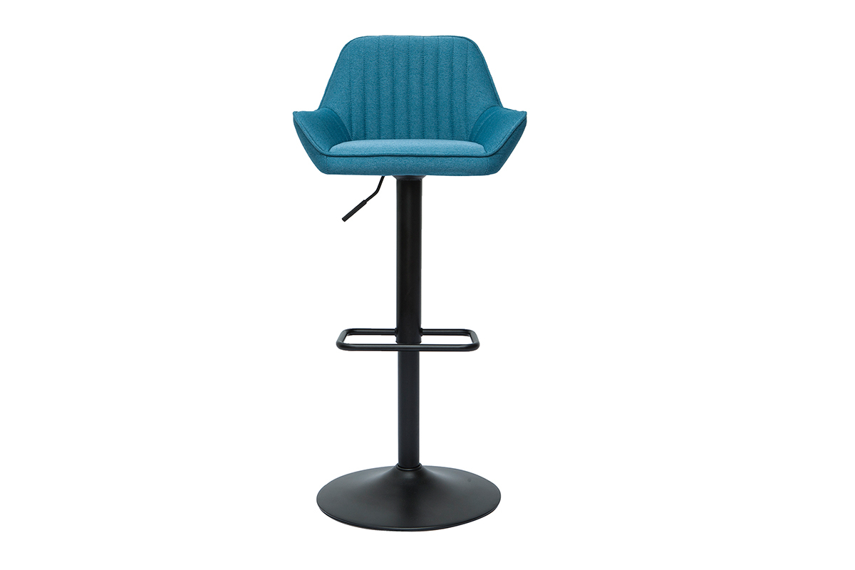 Set de 2taburetes de cocina ajustables de diseo de tejido azul petrleo RONNIE