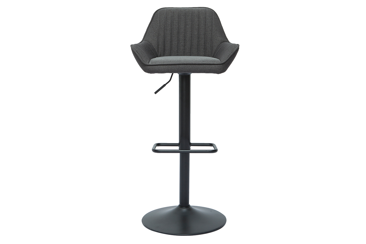 Set de 2taburetes de cocina ajustables de diseo de tejido gris antracita RONNIE