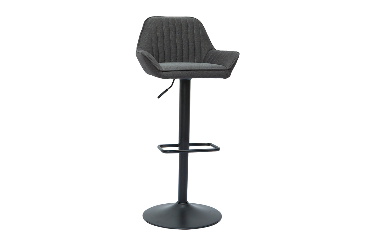 Set de 2taburetes de cocina ajustables de diseo de tejido gris antracita RONNIE