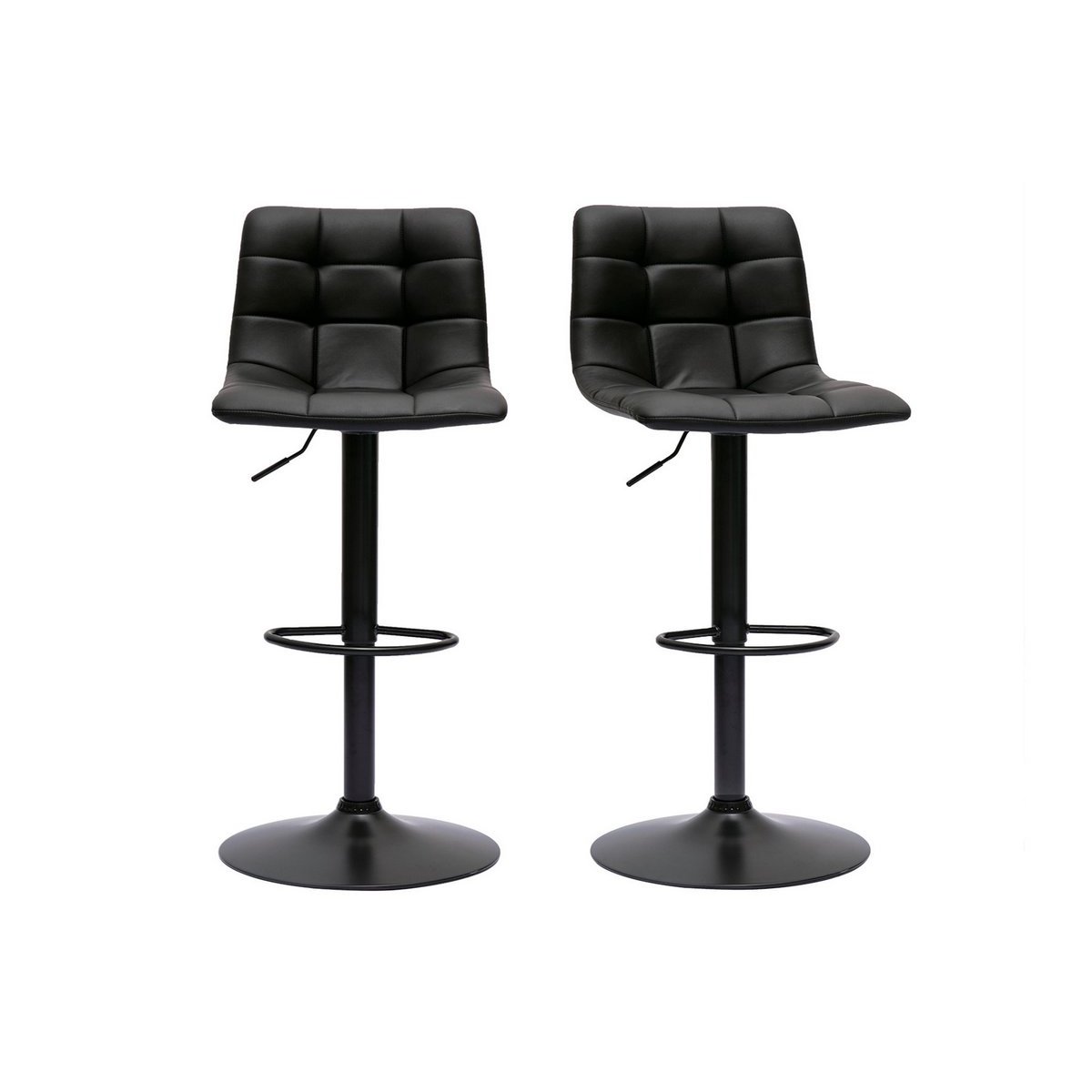 Set de 2 taburetes de cocina ajustables de diseño negro 65 cm MAXWELL