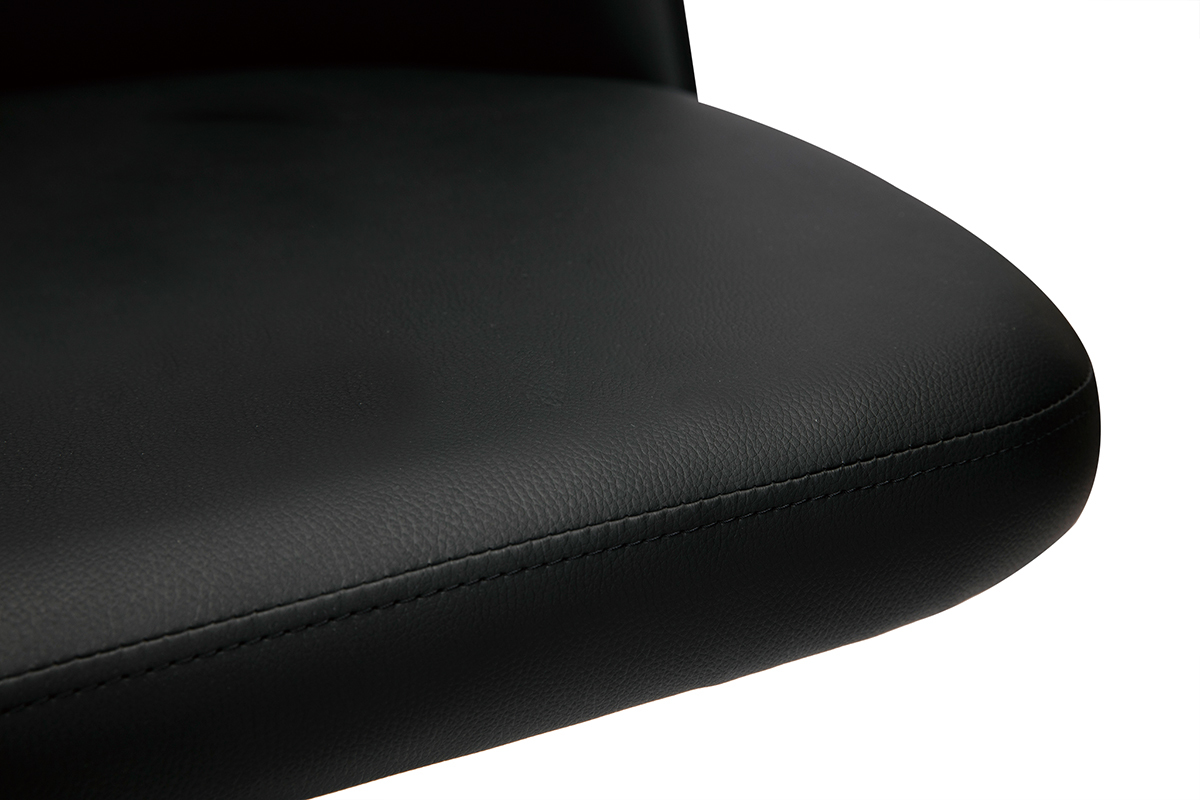 Set de 2taburetes de cocina ajustables de poliuretano negro y metal negro MONTI