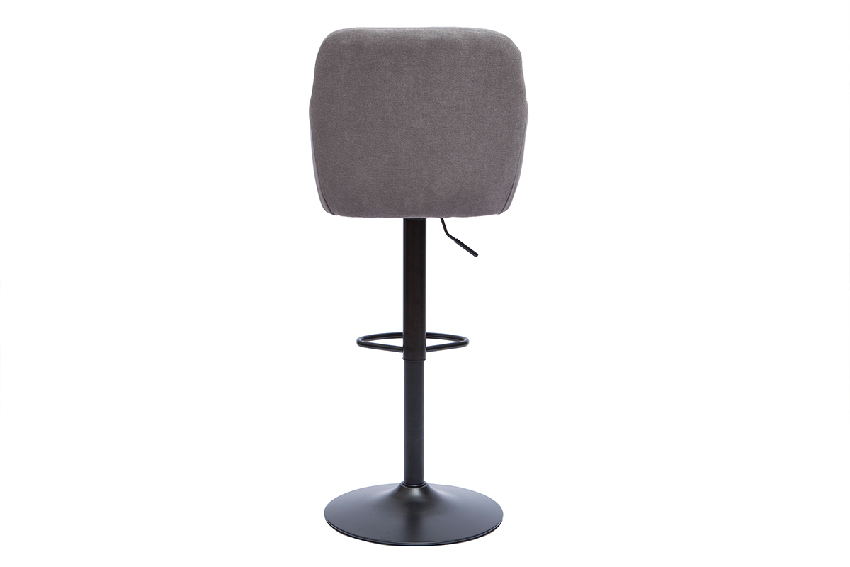 Set de 2 taburetes de cocina ajustables efecto terciopelo gris claro AMIKA