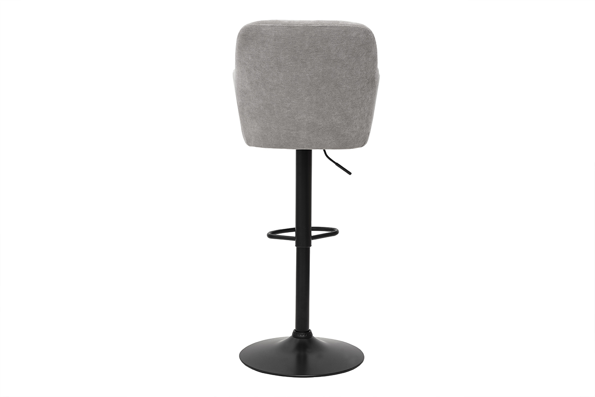 Set de 2 taburetes de cocina ajustables efecto terciopelo gris claro AMIKA