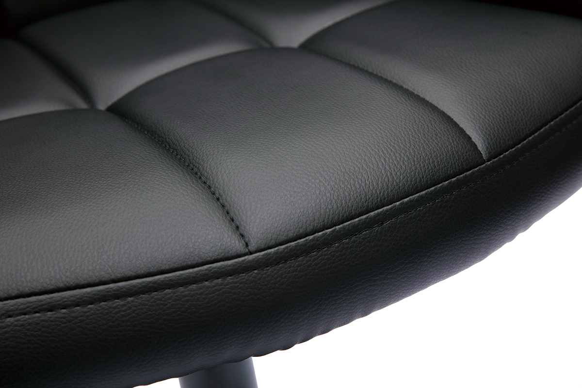 Set de 2 taburetes de cocina ajustables y acolchados negros y metal negro 360� MONTERO