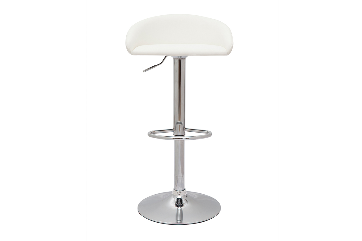 Set de 2taburetes de cocina blancos con acero cromado REYNOLD