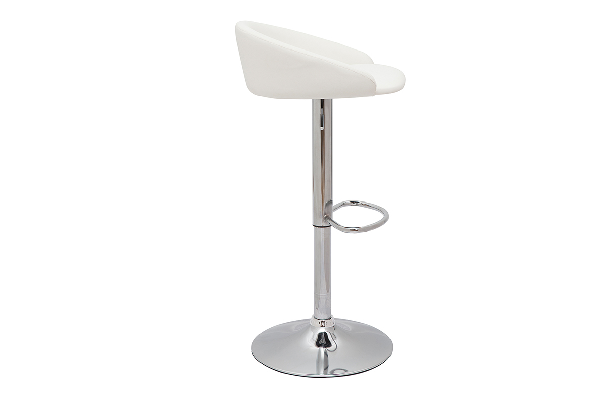 Set de 2taburetes de cocina blancos con acero cromado REYNOLD