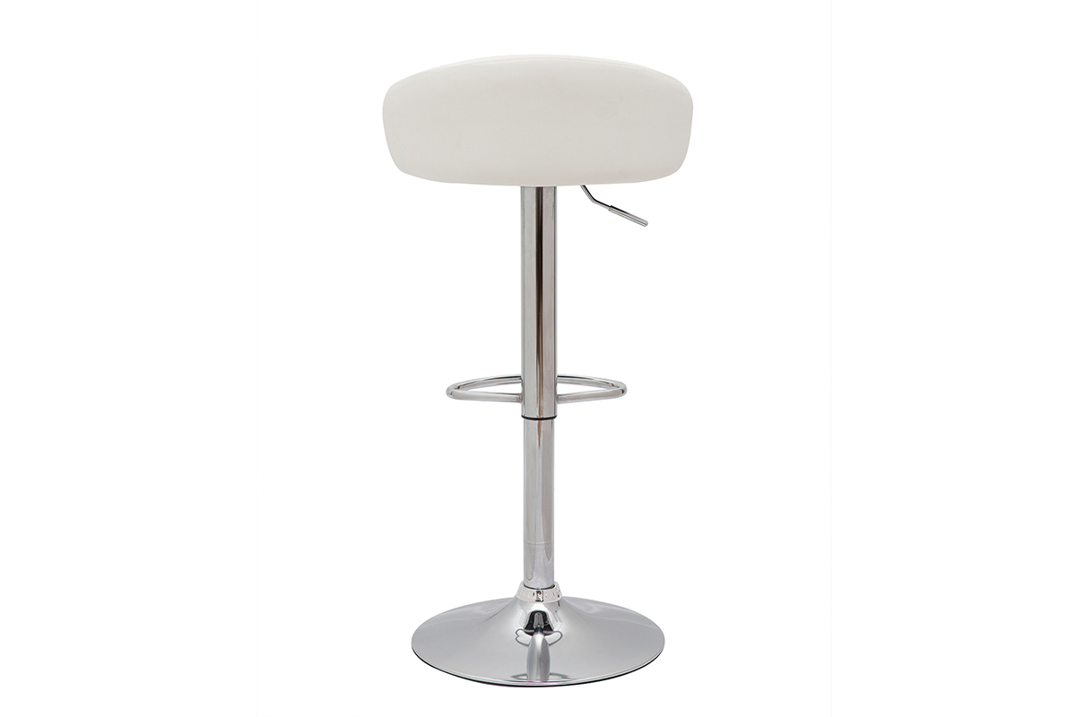 Set de 2taburetes de cocina blancos con acero cromado REYNOLD