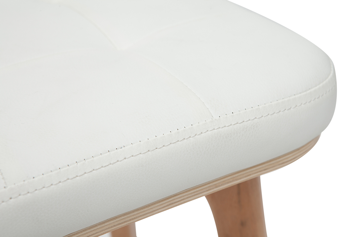 Set de 2taburetes de cocina blancos y de madera clara 65cm GRAMMA