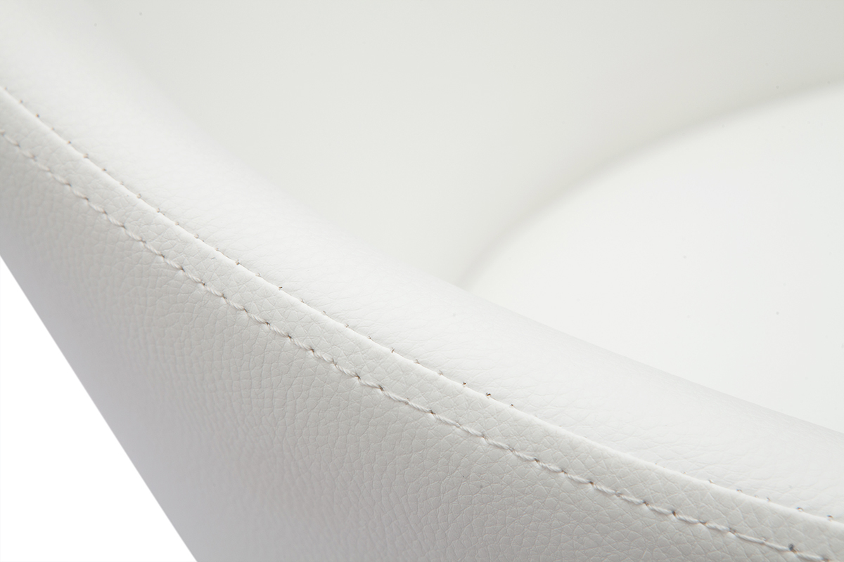 Set de 2 Taburetes de cocina de diseo blanco con madera clara 90 cm VANITY