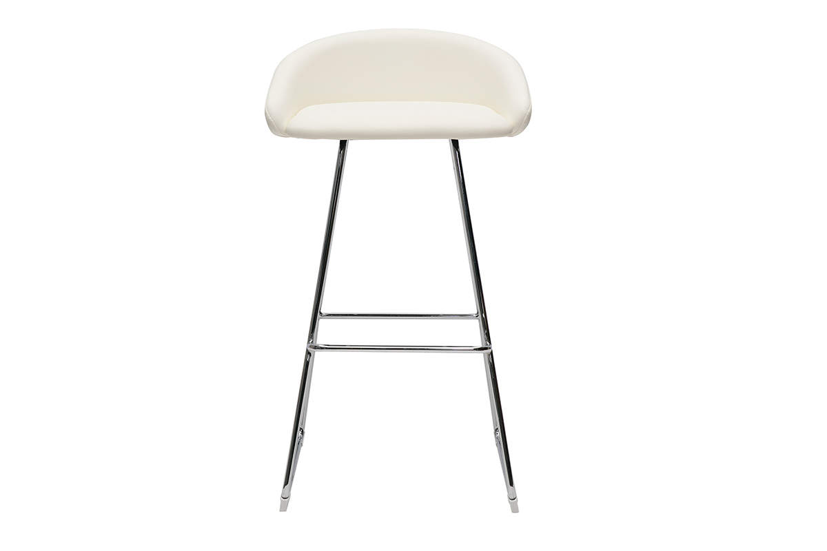 Set de 2taburetes de cocina de diseo blanco y cromado 75cm REYNOLD