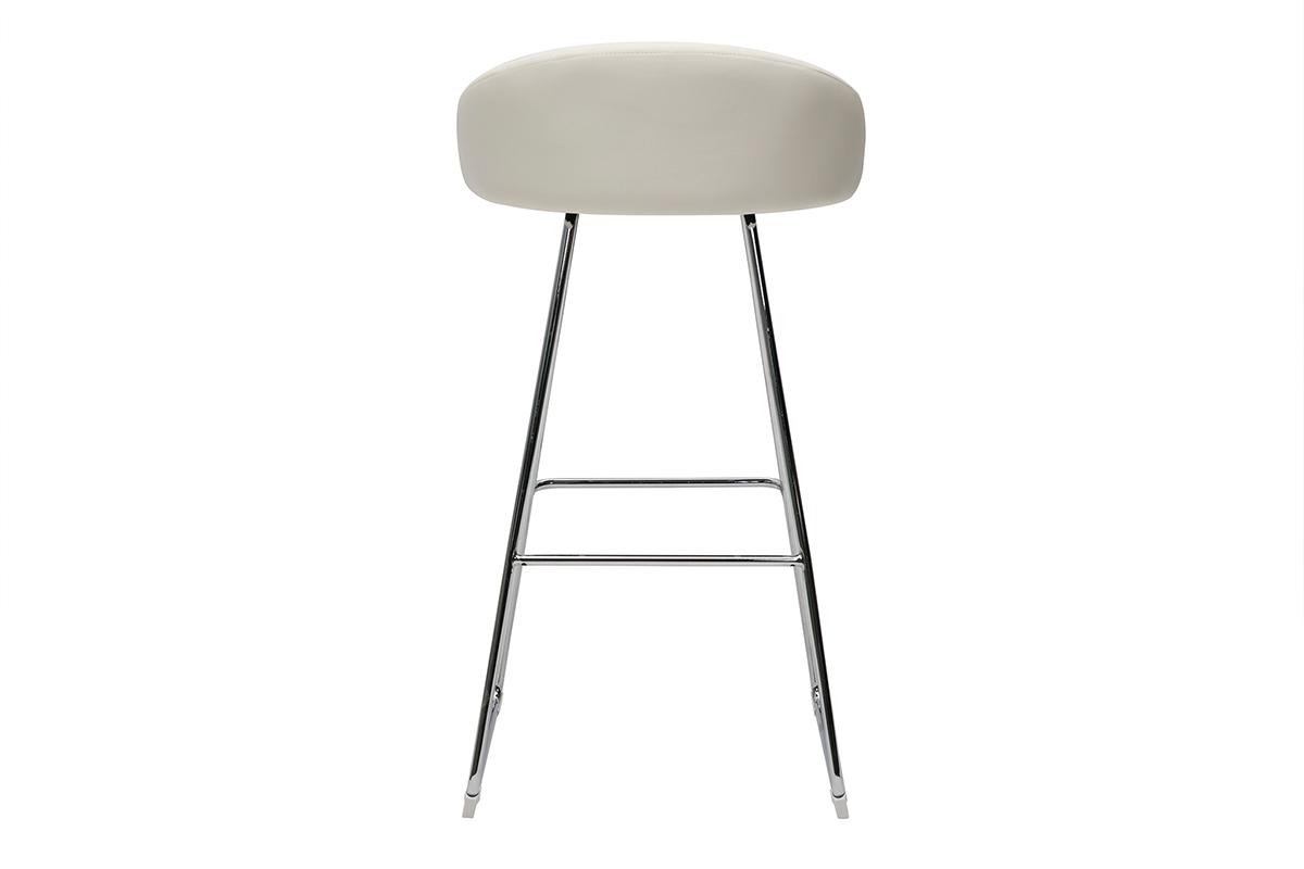 Set de 2taburetes de cocina de diseo blanco y cromado 75cm REYNOLD