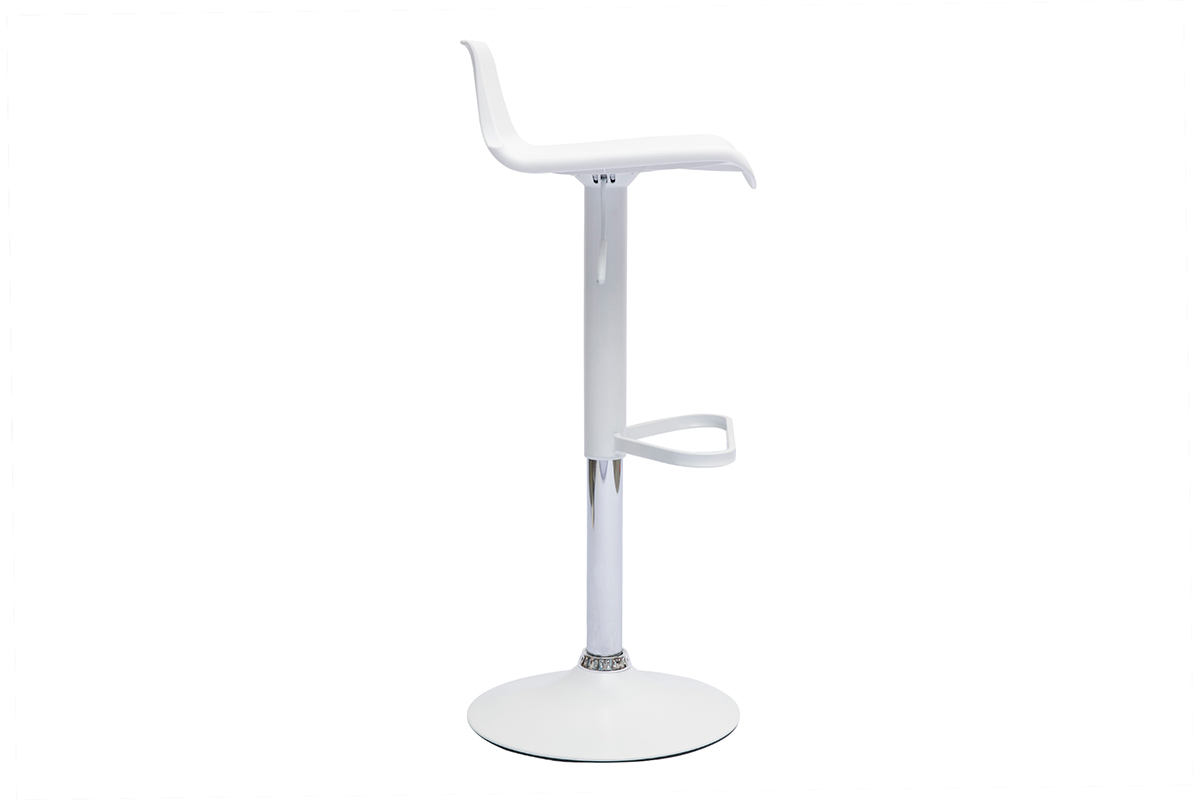 Set de 2 taburetes de cocina de diseo blancos ajustables 360 KRONOS