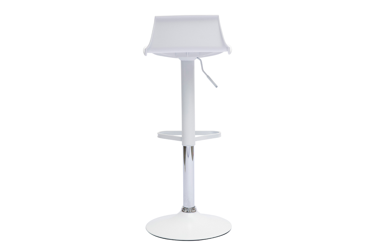 Set de 2 taburetes de cocina de diseo blancos ajustables 360 KRONOS