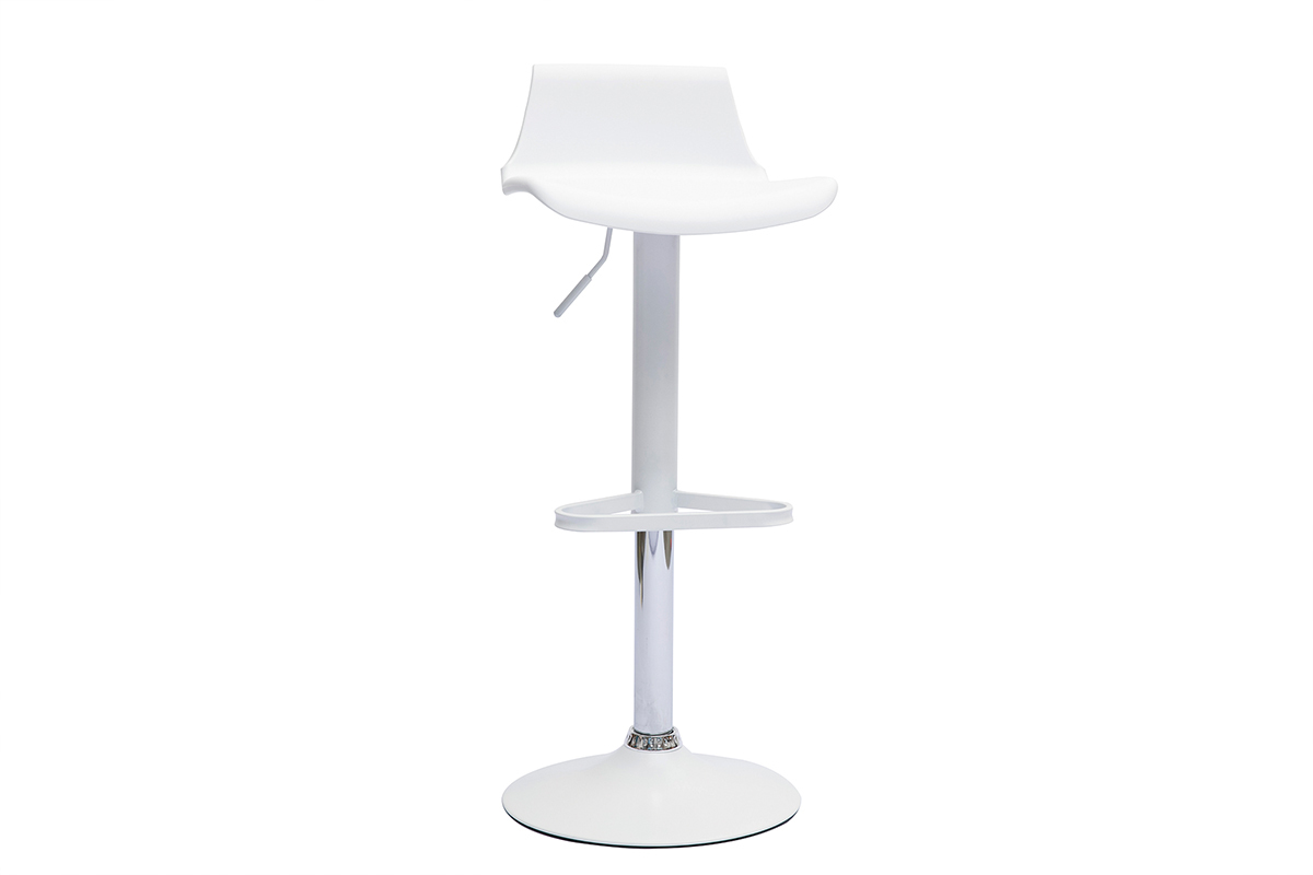 Set de 2 taburetes de cocina de diseo blancos ajustables 360 KRONOS