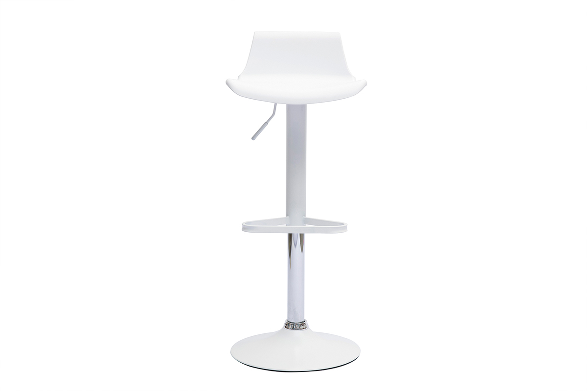 Set de 2 taburetes de cocina de diseo blancos ajustables 360 KRONOS