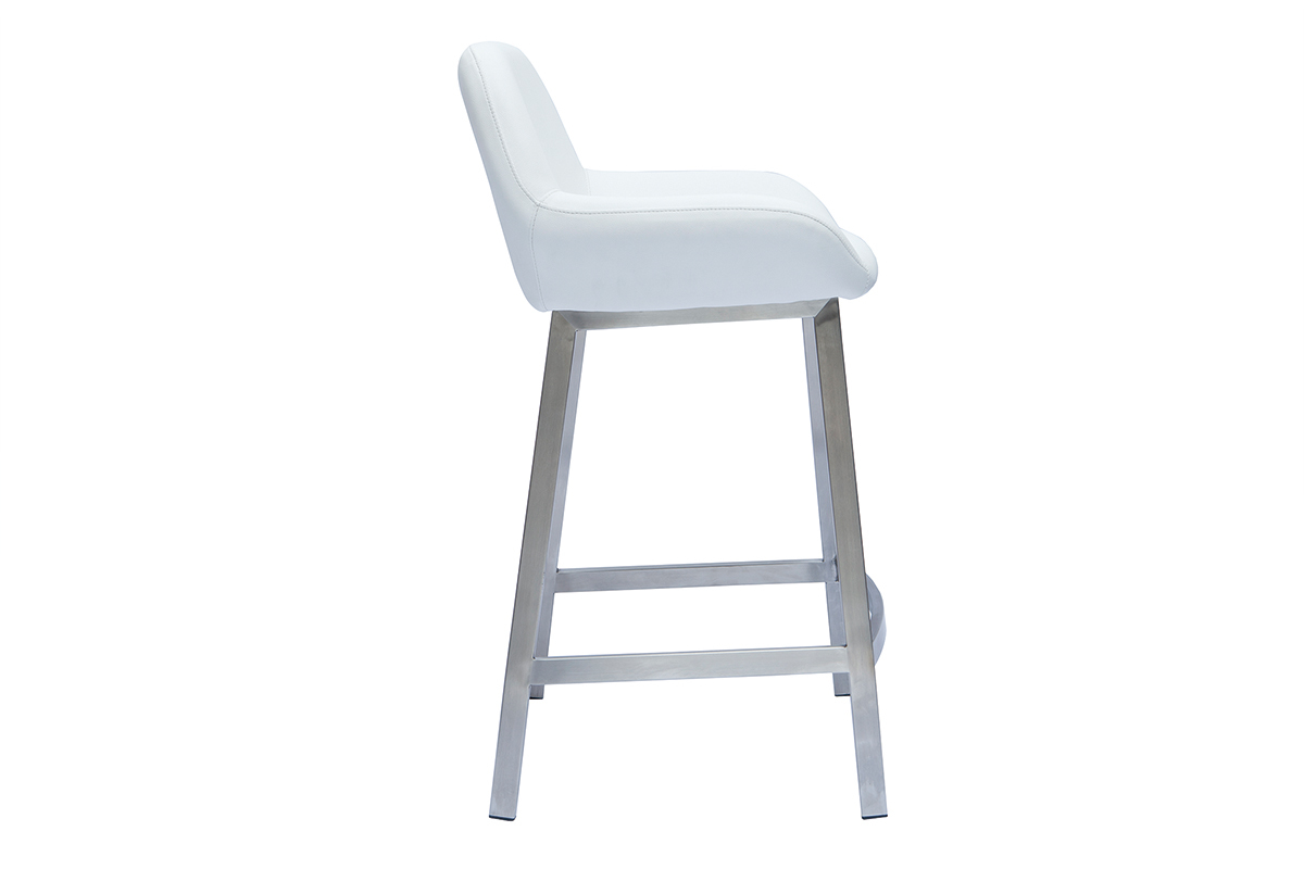 Set de 2 taburetes de cocina de diseo blancos con pie de metal RINGER