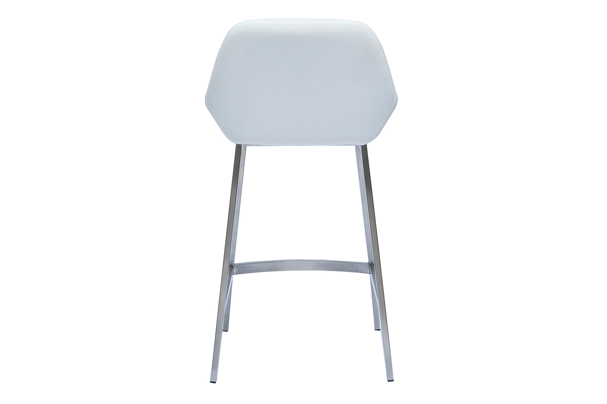Set de 2 taburetes de cocina de diseo blancos con pie de metal RINGER