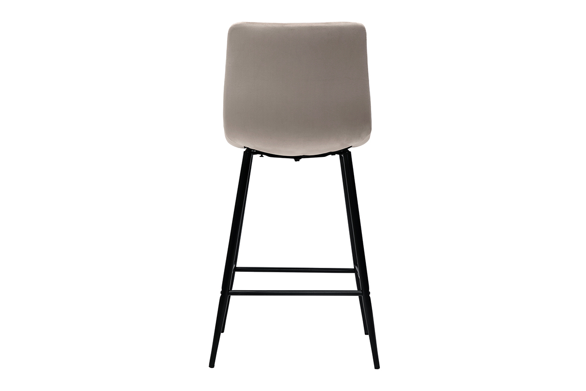 Set de 2 taburetes de cocina de diseo de terciopelo topo MAXWELL