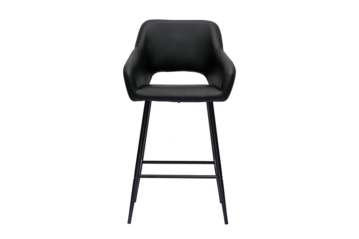 Set de 2 taburetes de cocina de diseo negro 65 cm LAURETTE