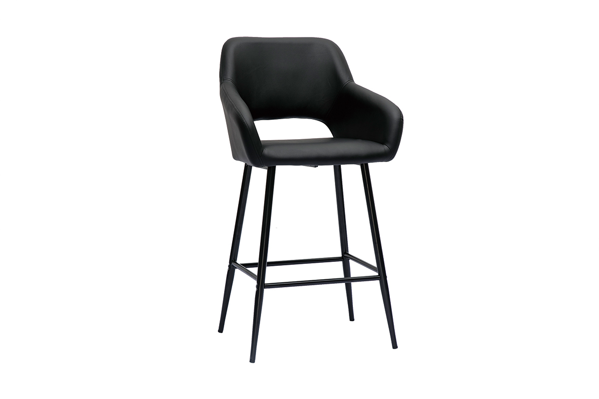 Set de 2 taburetes de cocina de diseo negro 65 cm LAURETTE