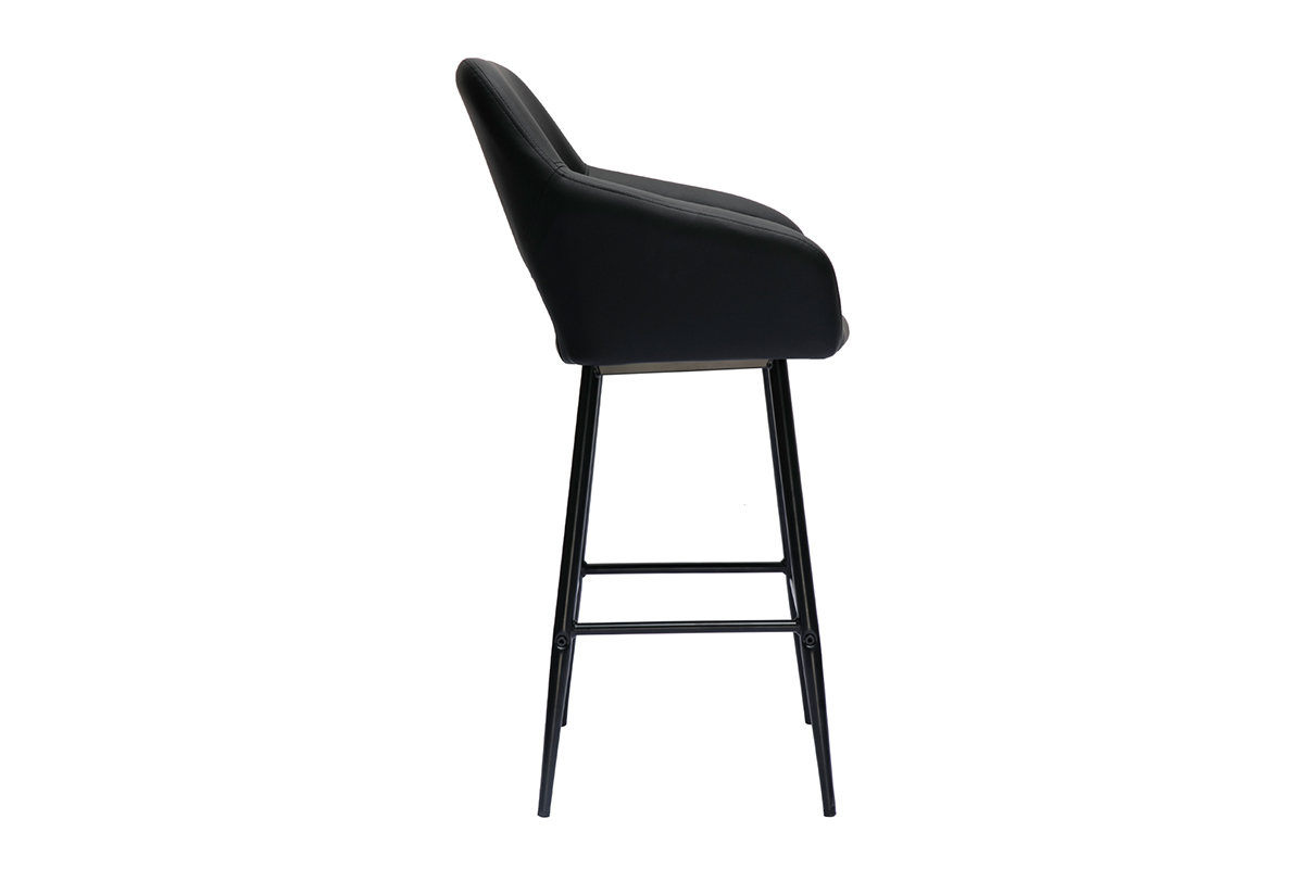 Set de 2 taburetes de cocina de diseo negro 65 cm LAURETTE