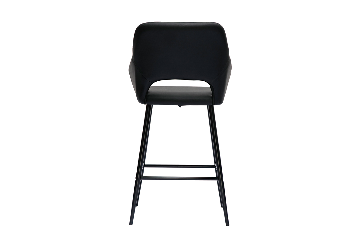 Set de 2 taburetes de cocina de diseo negro 65 cm LAURETTE