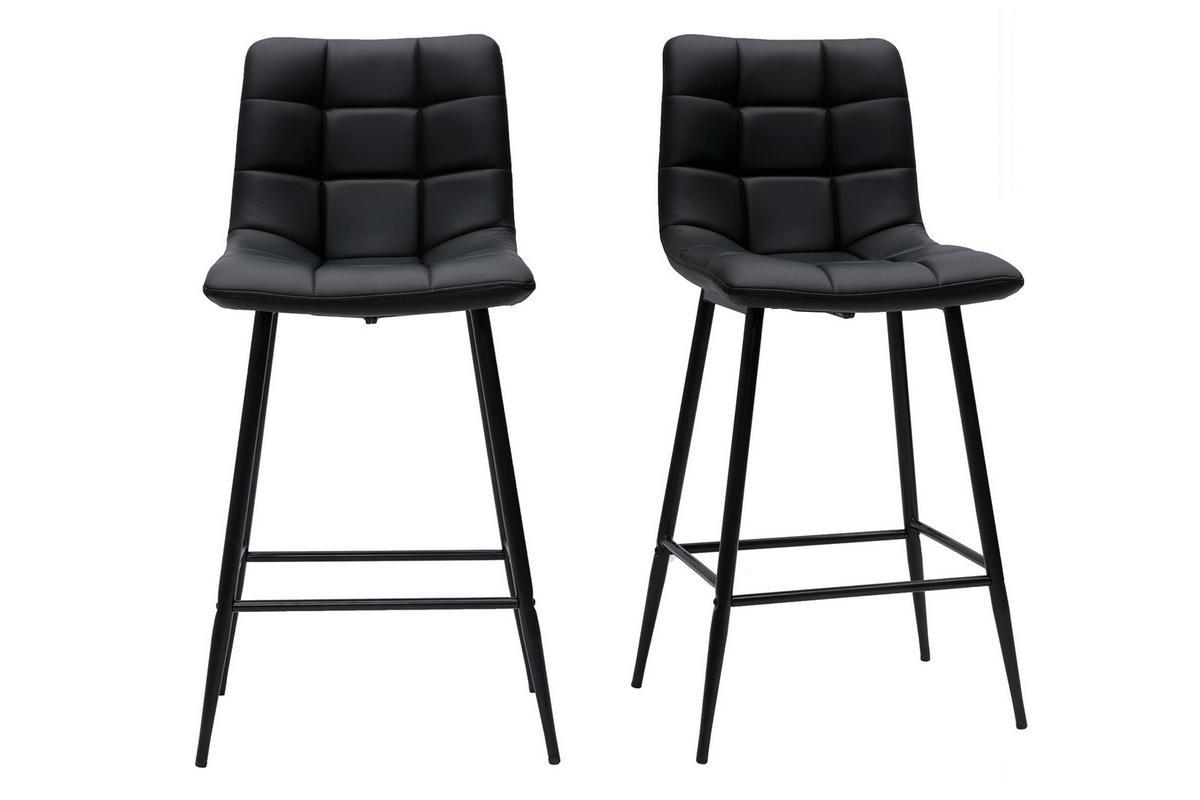 Set de 2 taburetes de cocina de diseo negro 65cm MAXWELL