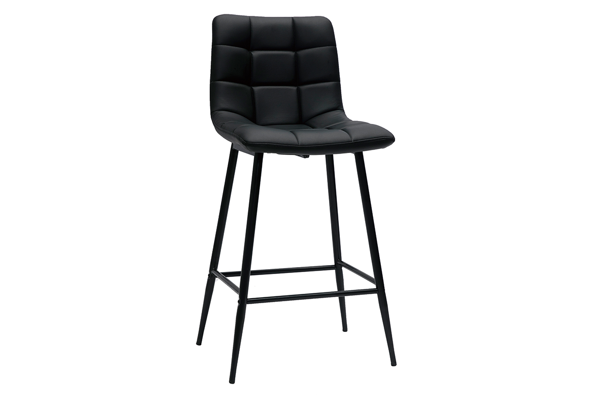 Set de 2 taburetes de cocina de diseo negro 65cm MAXWELL