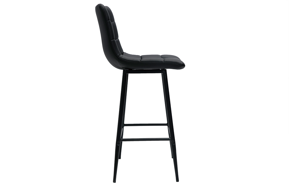 Set de 2 taburetes de cocina de diseo negro 65cm MAXWELL