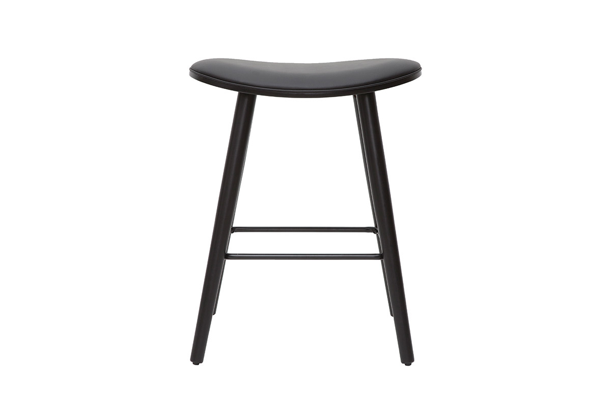 Set de 2 taburetes de cocina de diseo negro 65cm MEADOW