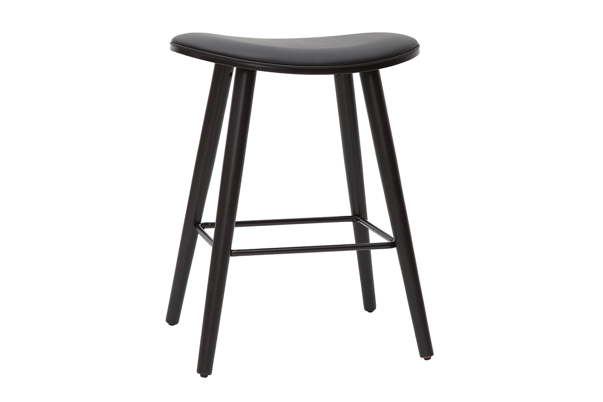 Set de 2 taburetes de cocina de diseo negro 65cm MEADOW