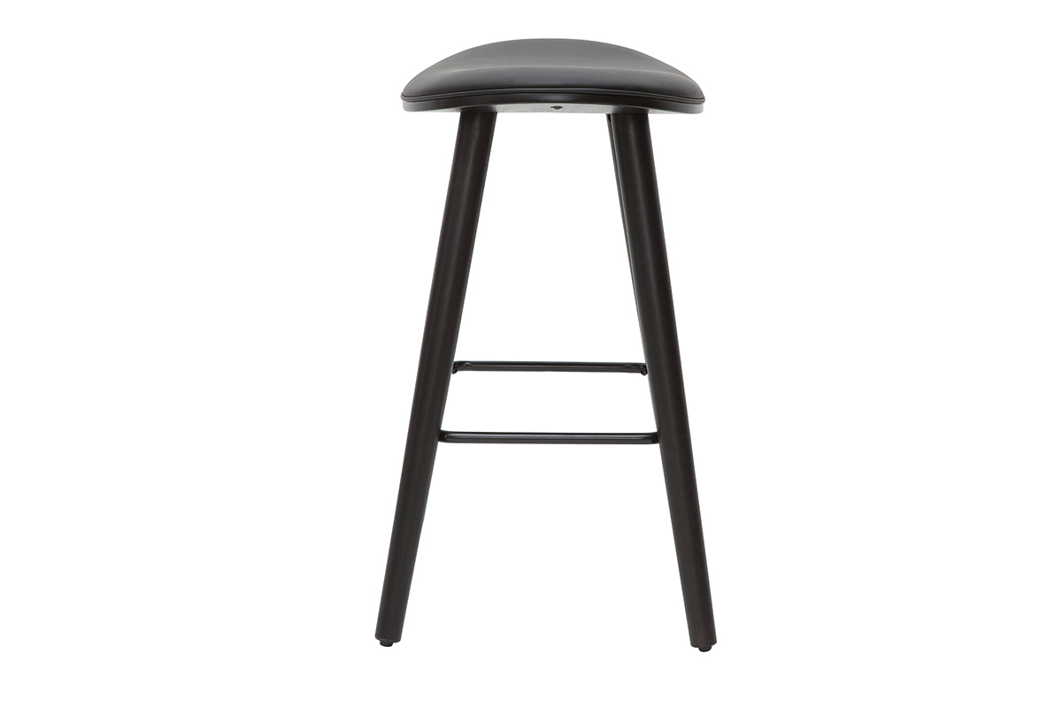 Set de 2 taburetes de cocina de diseo negro 65cm MEADOW