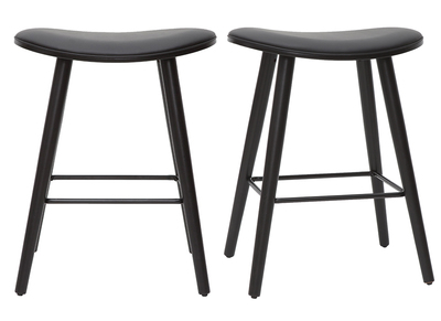 Set de 2 taburetes de cocina de dise&ntilde;o negro 65.5&nbsp;cm MEADOW