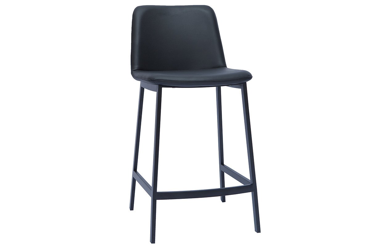 Set de 2 taburetes de cocina de diseño negro 66 cm altura ARSENE
