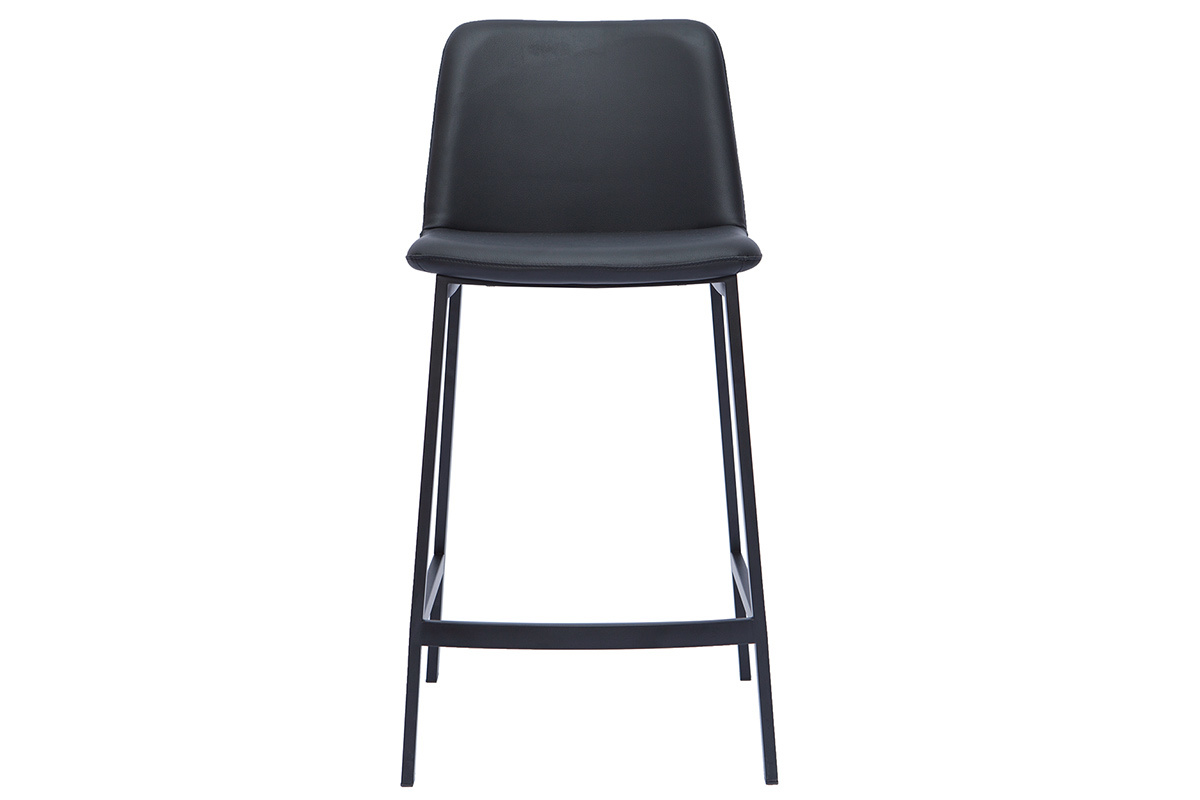 Set de 2 taburetes de cocina de diseño negro 66 cm altura ARSENE
