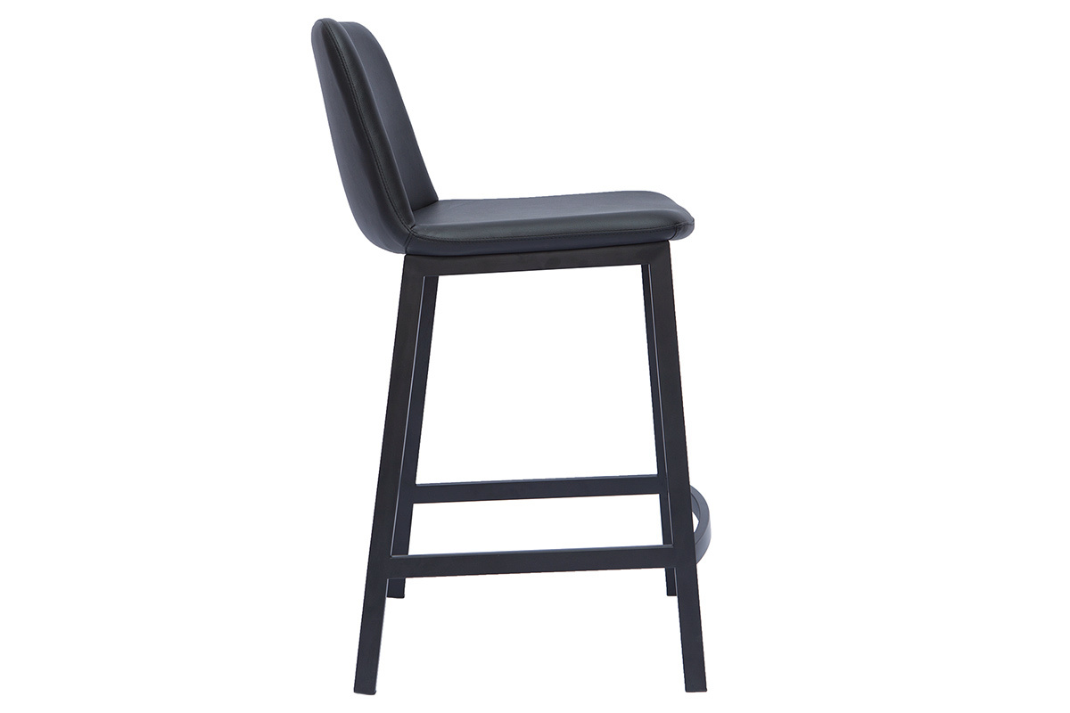 Set de 2 taburetes de cocina de diseño negro 66 cm altura ARSENE