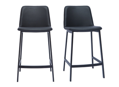 Set de 2 taburetes de cocina de diseño negro 66 cm altura ARSENE