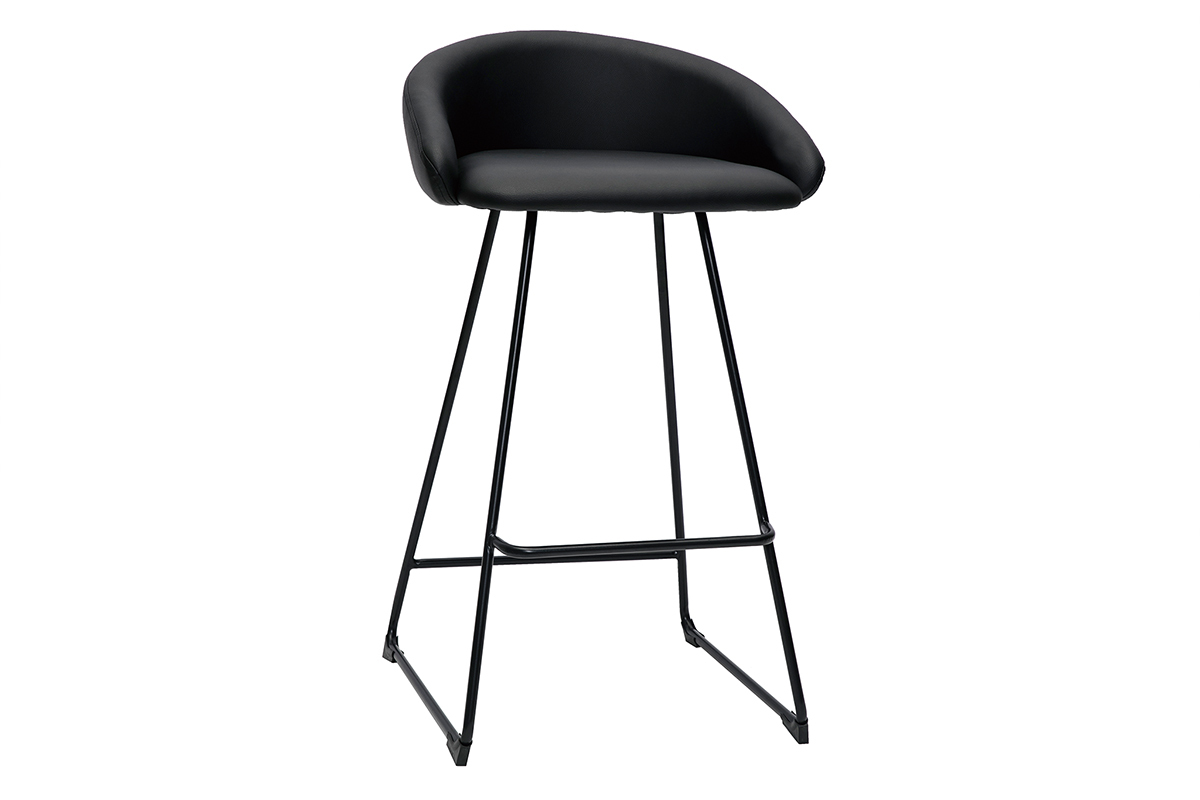 Set de 2 taburetes de cocina de diseo negro 69cm REYNOLD