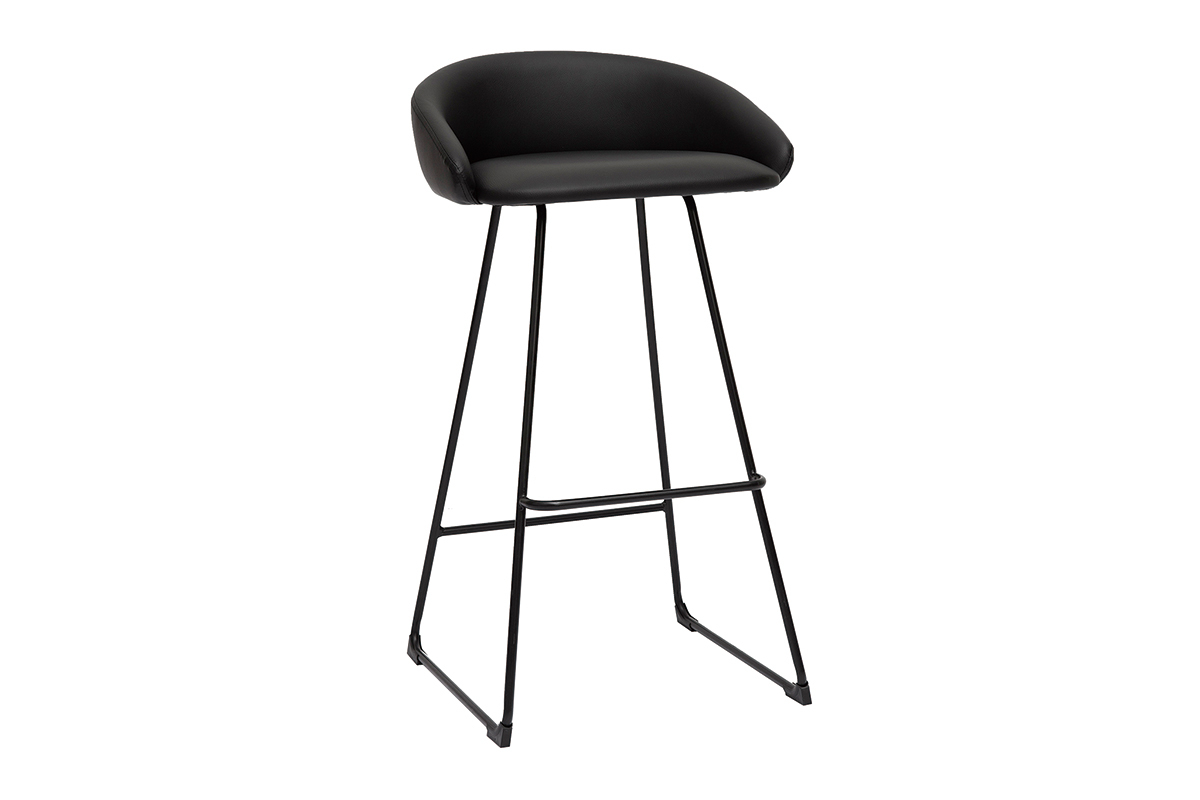 Set de 2 taburetes de cocina de diseo negro 75 cm REYNOLD