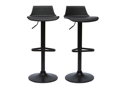 Set de 2 taburetes de cocina de diseño negro ajustables 360º KRONOS